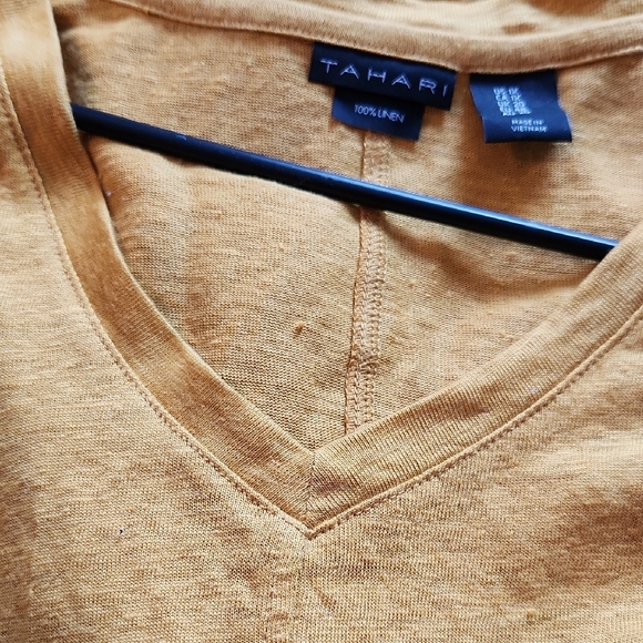 Tahari Yellow Short Sleeve Tee - Picture 3 of 3